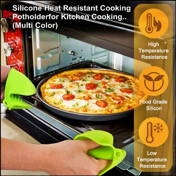 Silicone Pot Holder Heat Resistant, Oven Mitts Glove Cooking Pinch Grips Glove Hand Clip Convenient Pot Holder Kitchen Pot Holder Utensil Tool (Multicolor) – Set of-2 